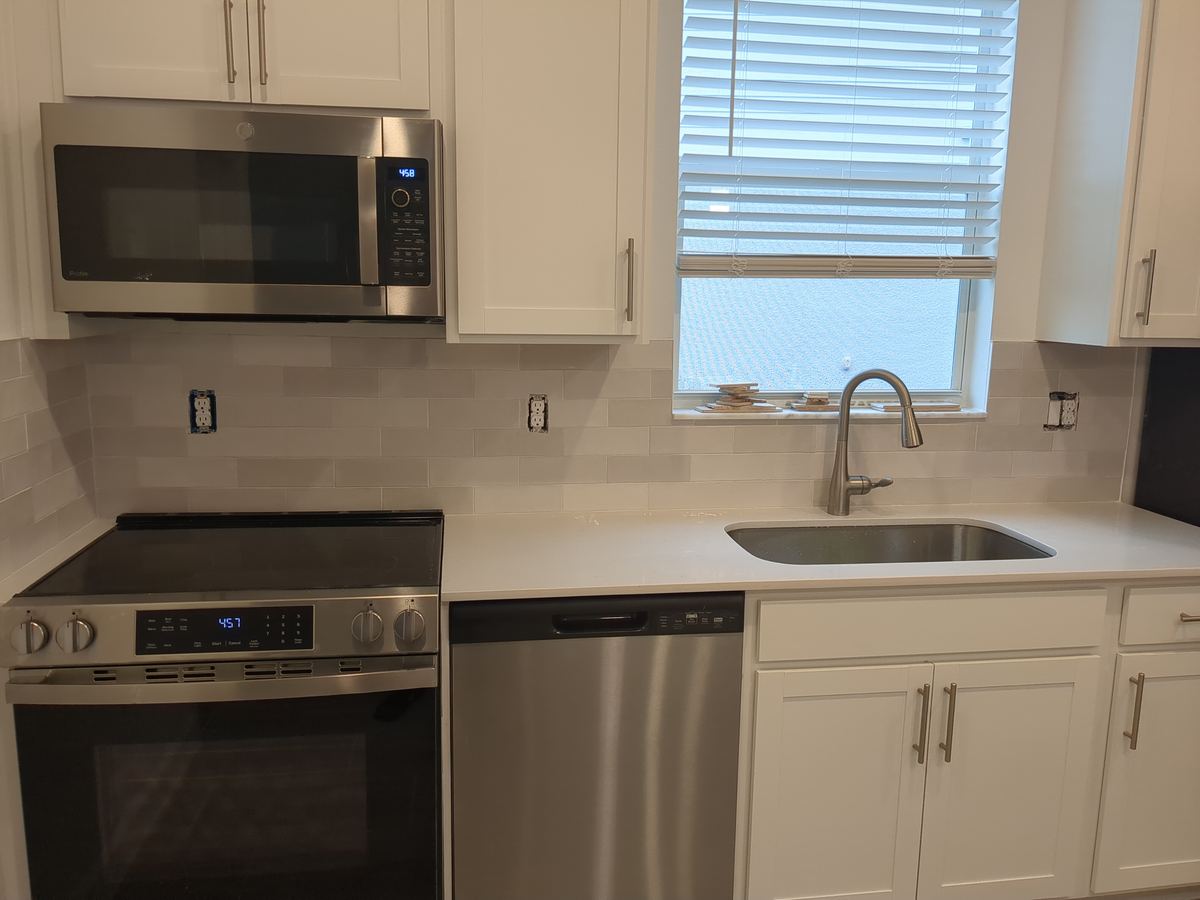 Grey Subway Backsplash Small — Babcock Handyman Services