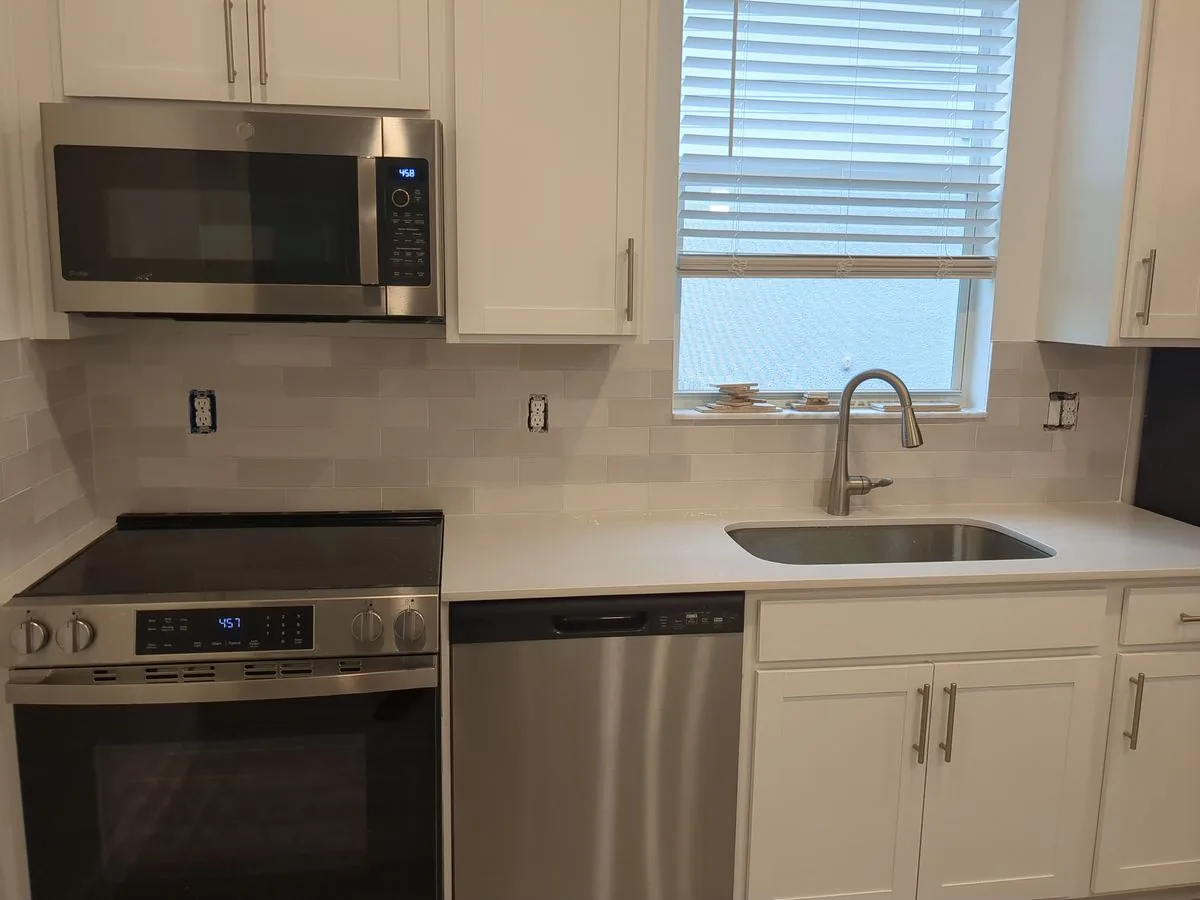 Grey Subway Backsplash Small — Babcock Handyman Services