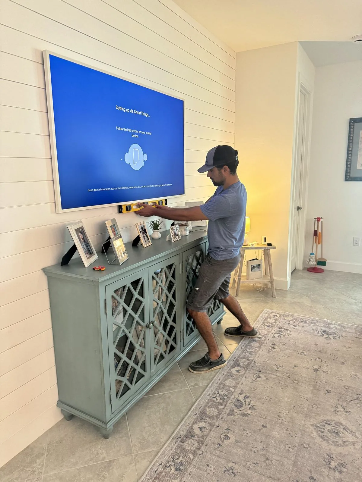 Accent Wall Tv Mount Action Shot — Babcock Handyman Services