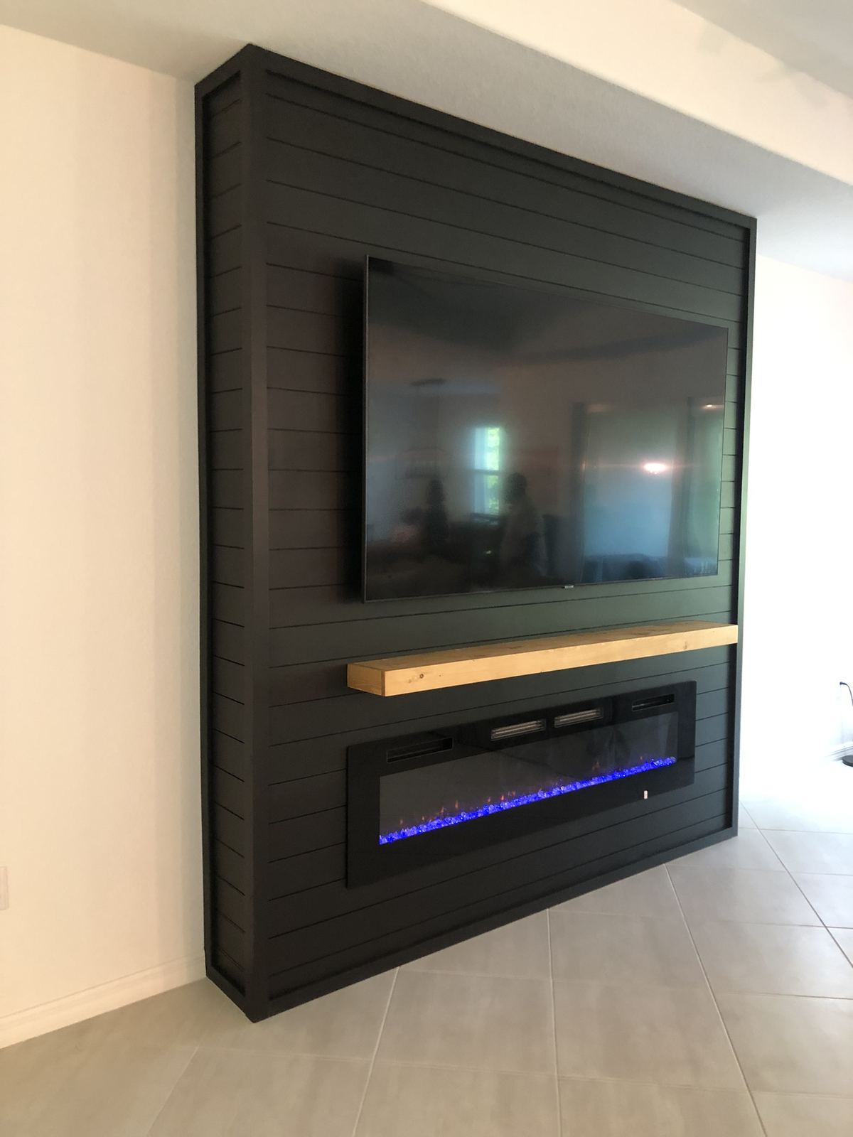 Black Shiplap TV Bump Out
