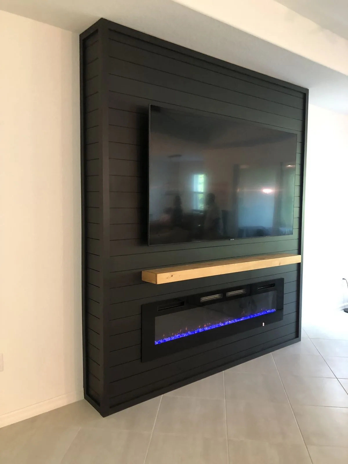 Black Shiplap TV Bump Out